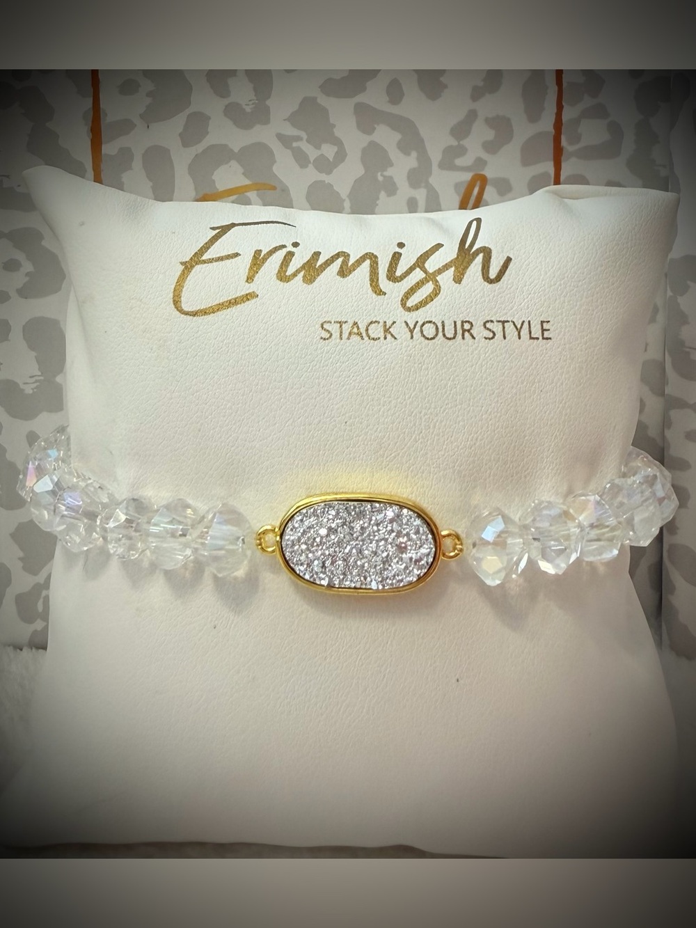 New ERIMISH Bracelet - Clear & Silver Druzy